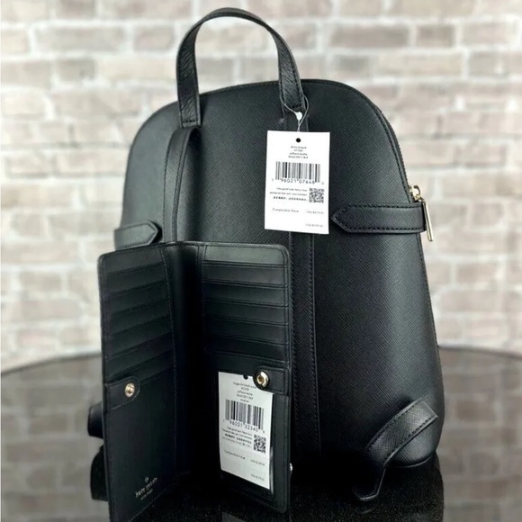 KATE SPADE NEW YORK STACI DOME LEATHER BACKPACK SHOULDER BAG WALLET SET